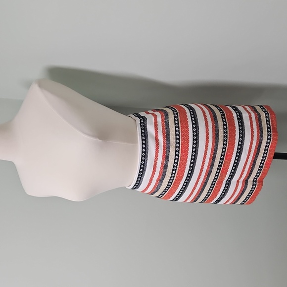 LOFT Striped Short Pencil Skirt Womens Lined Boho Print Autumn Fall Size 2P - Picture 2 of 8